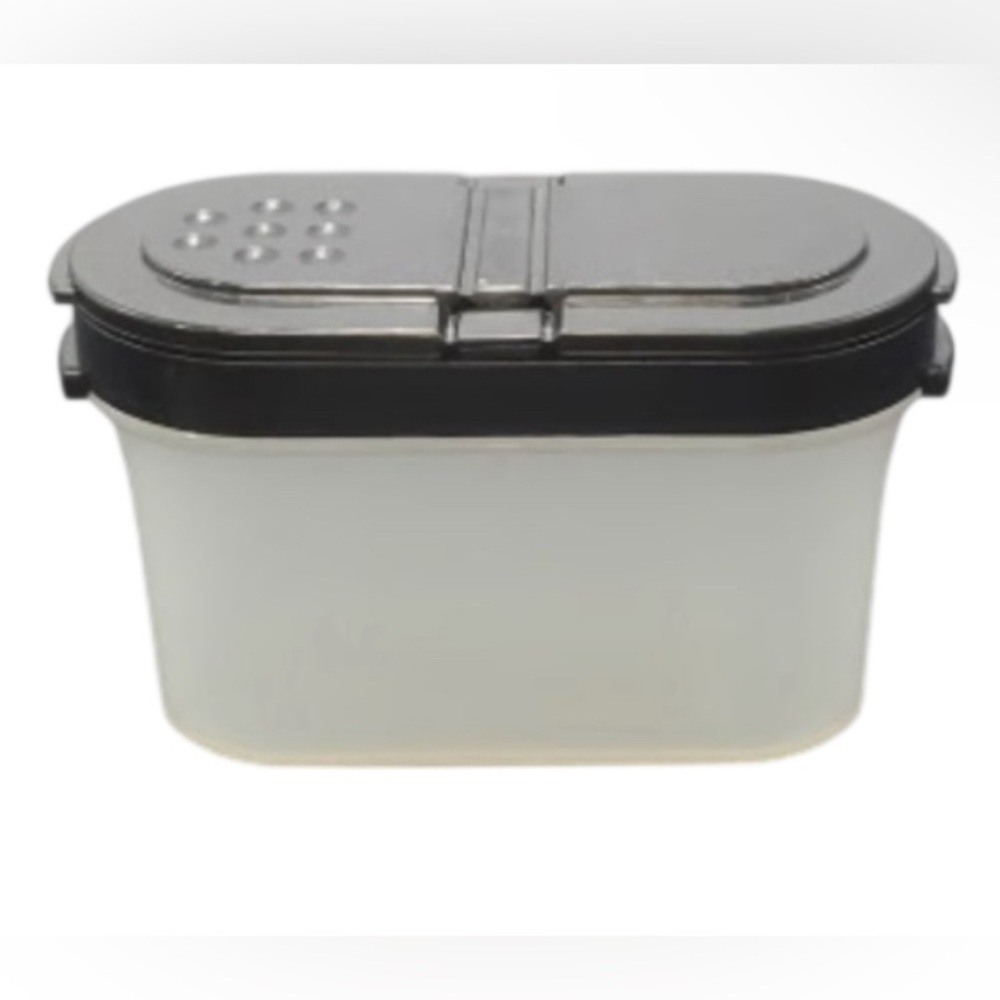 Tupperware Small Spice Container Sheer w/ Double Sided Black Lid (4oz)